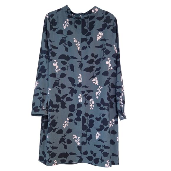 Boden Green Floral Long Sleeve Christobel  Shift Dress sz 14L - Picture 9 of 11